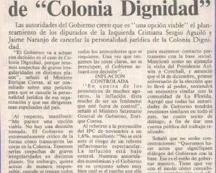 Confirmó Ministro Enrique Correa, cancelarían existencia de “Colonia Dignidad”