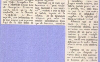Lo aseguran sus padres, supuesto prófugo de Colonia Dignidad es retrasado mental