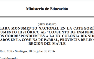 Declaración Monumento Nacional «Conjunto de inmuebles y sitios correspondientes a la ex Colonia Dignidad»
