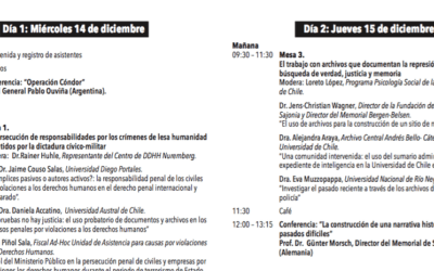 Programa | III Seminario Internacional Colonia Dignidad: Avanzando hacia la verdad y la justicia