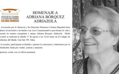Homenaje a Adriana Bórquez Adriazola